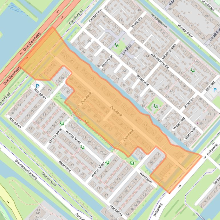 Kaart van postcodegebied 2134VT.