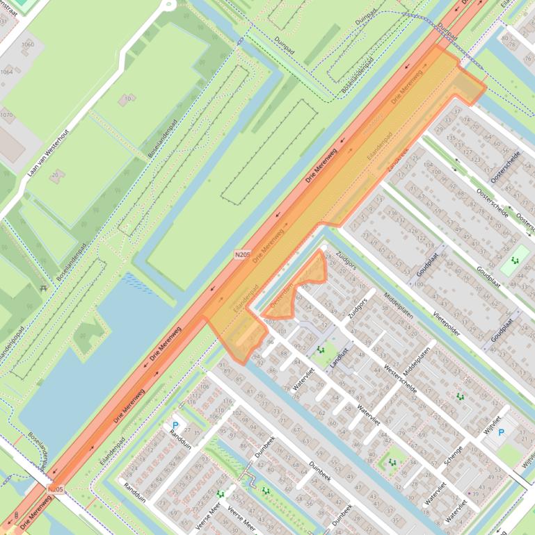 Kaart van postcodegebied 2134VW.