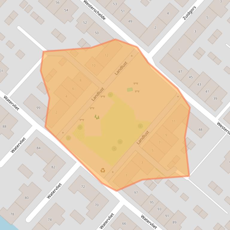 Kaart van postcodegebied 2134VZ.