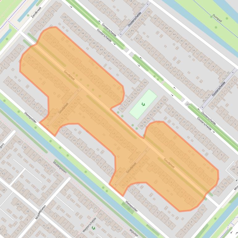 Kaart van postcodegebied 2134WK.