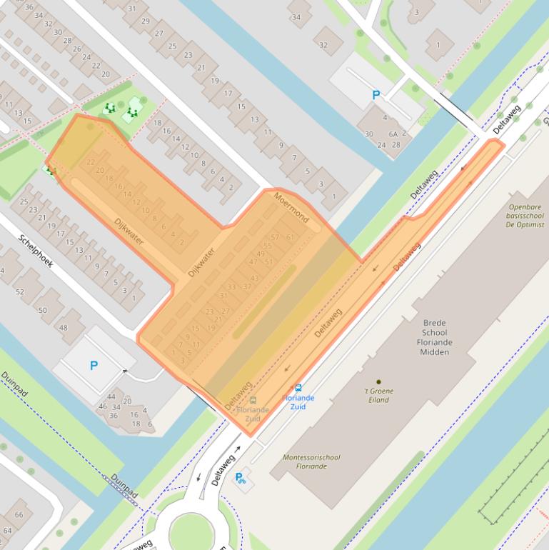 Kaart van postcodegebied 2134WP.