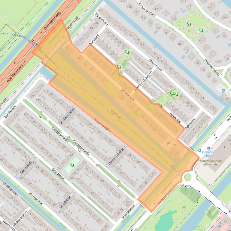 Kaart van postcodegebied 2134WR.