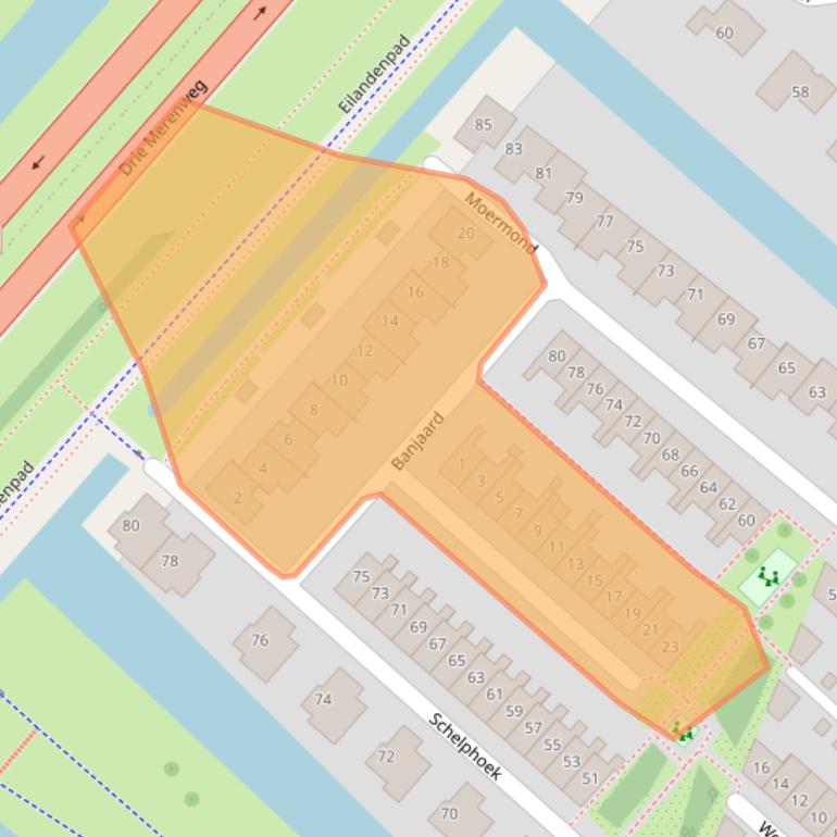 Kaart van postcodegebied 2134WS.