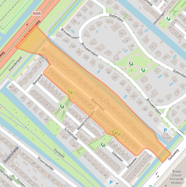 Kaart van postcodegebied 2134WV.