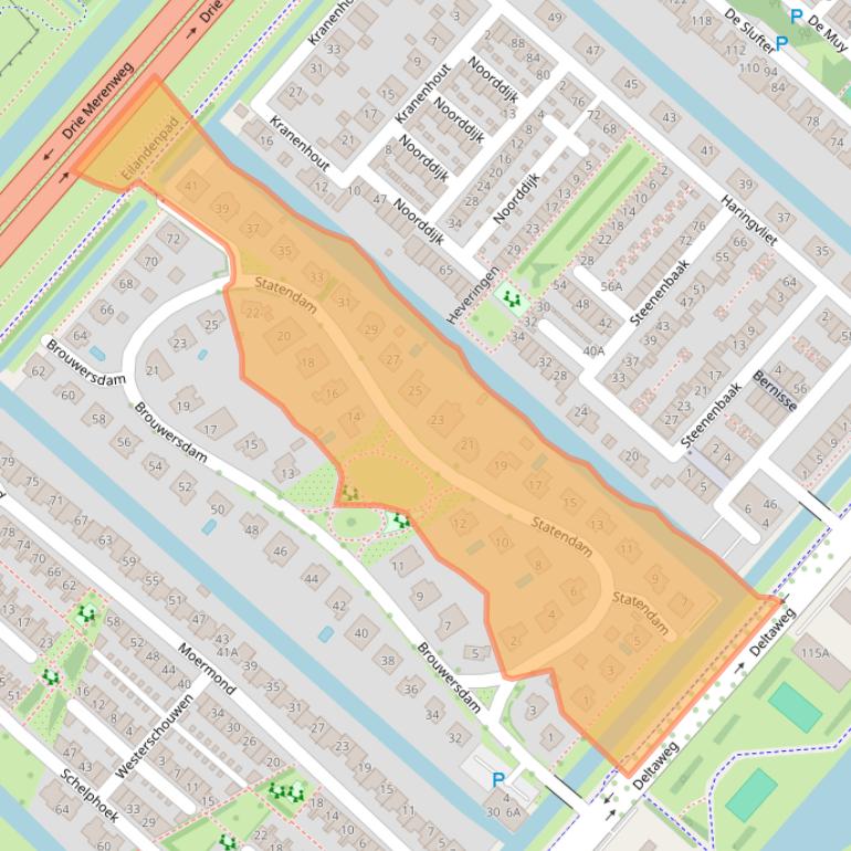 Kaart van postcodegebied 2134WX.