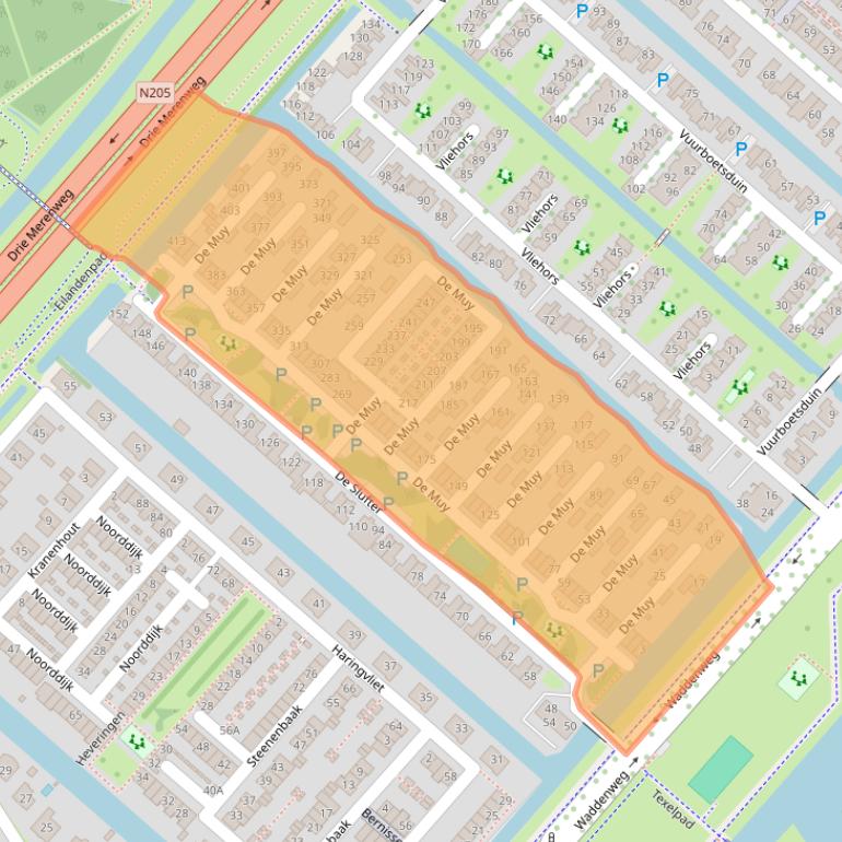 Kaart van postcodegebied 2134XJ.