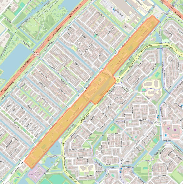 Kaart van postcodegebied 2134XL.