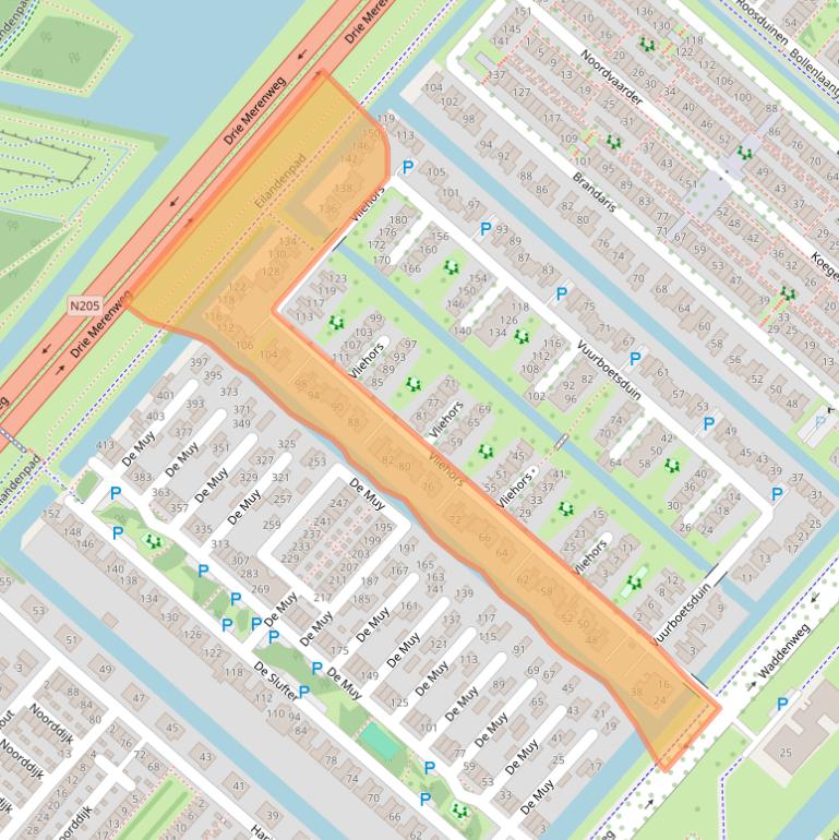 Kaart van postcodegebied 2134XN.