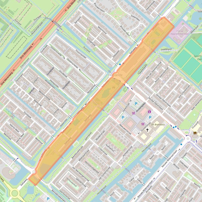 Kaart van postcodegebied 2134XS.