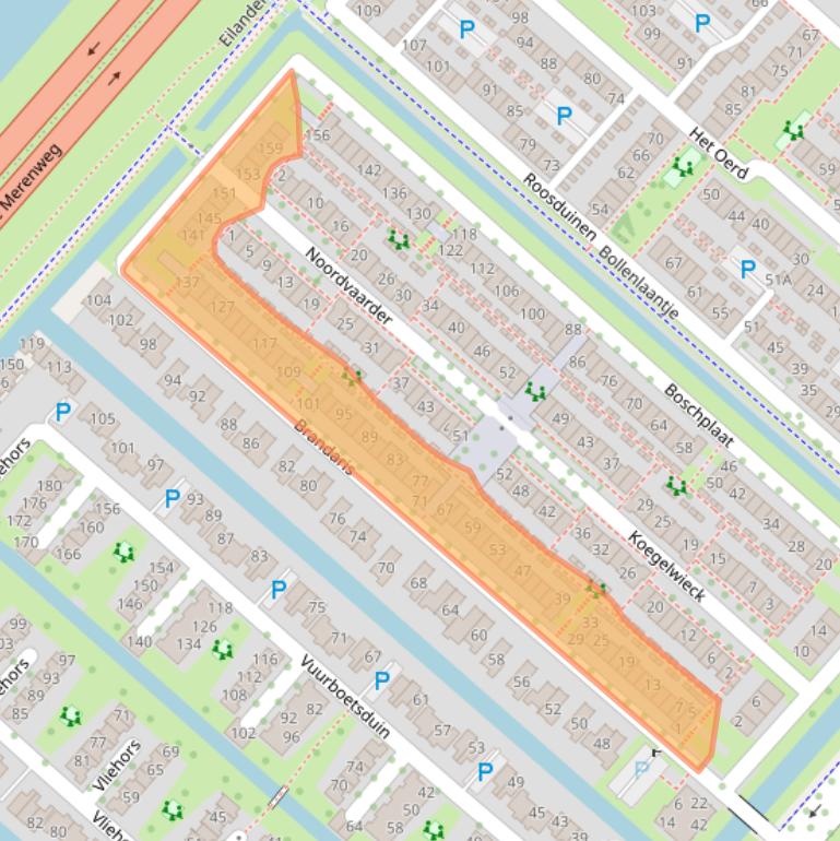 Kaart van postcodegebied 2134XV.