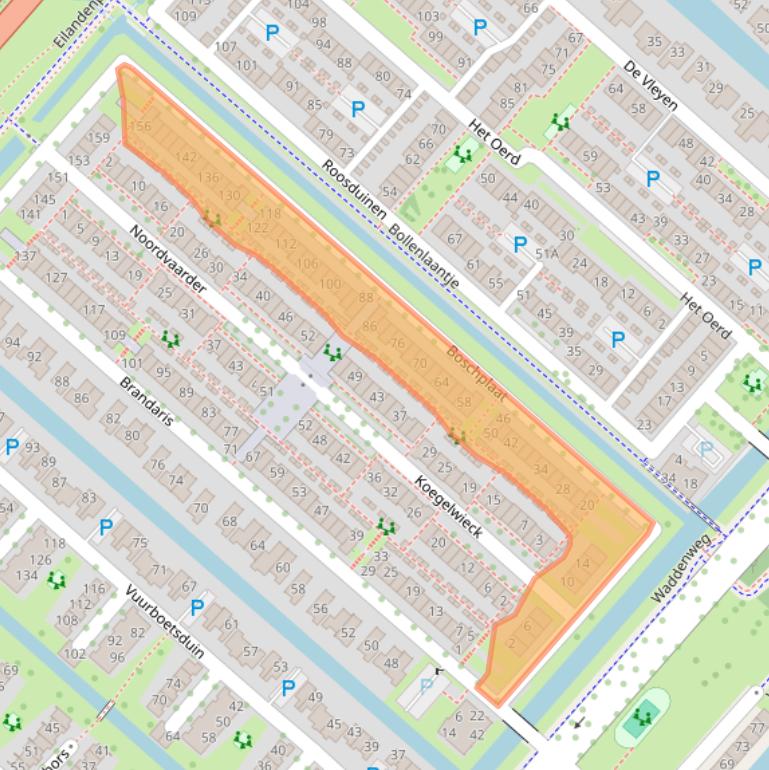 Kaart van postcodegebied 2134XW.