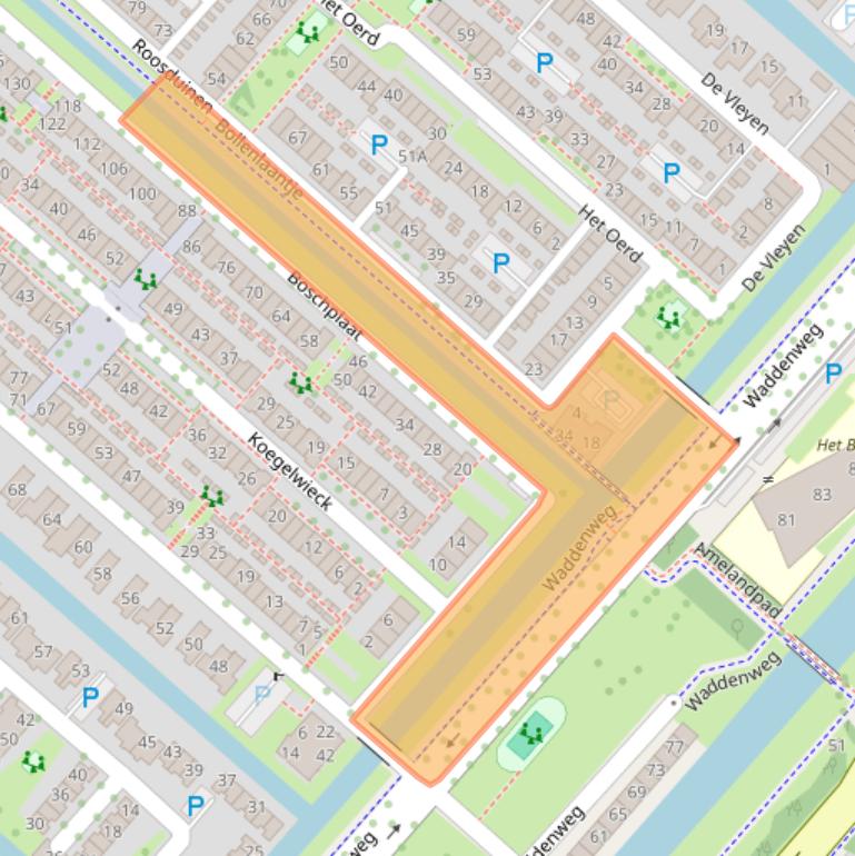 Kaart van postcodegebied 2134ZB.