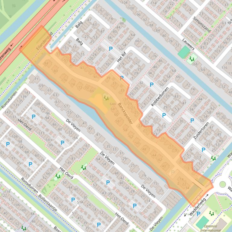 Kaart van postcodegebied 2134ZK.