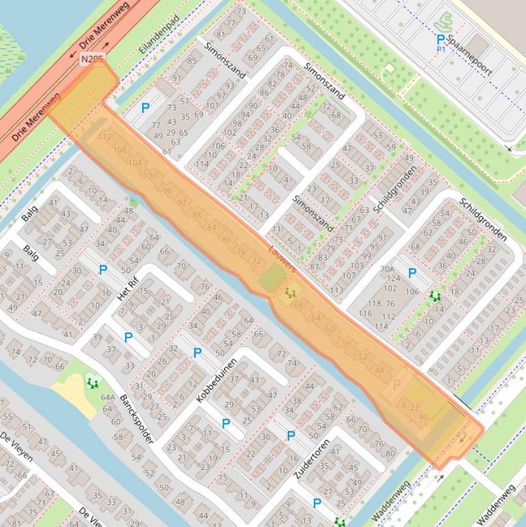 Kaart van postcodegebied 2134ZT.
