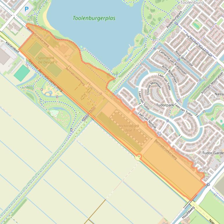 Kaart van postcodegebied 2135AA.