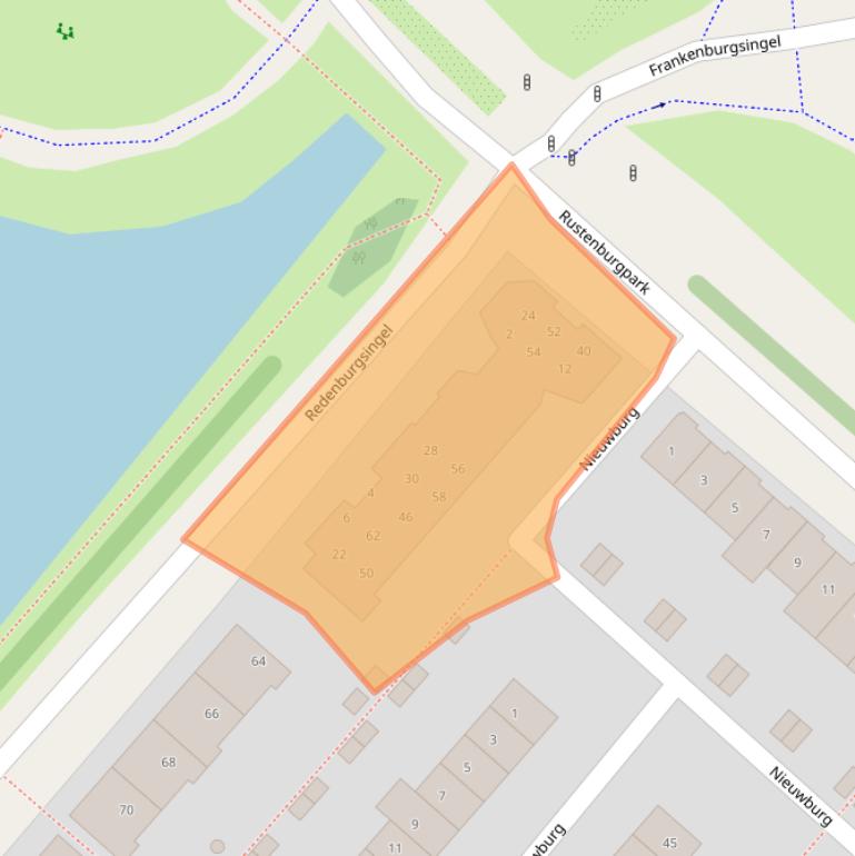 Kaart van postcodegebied 2135AB.