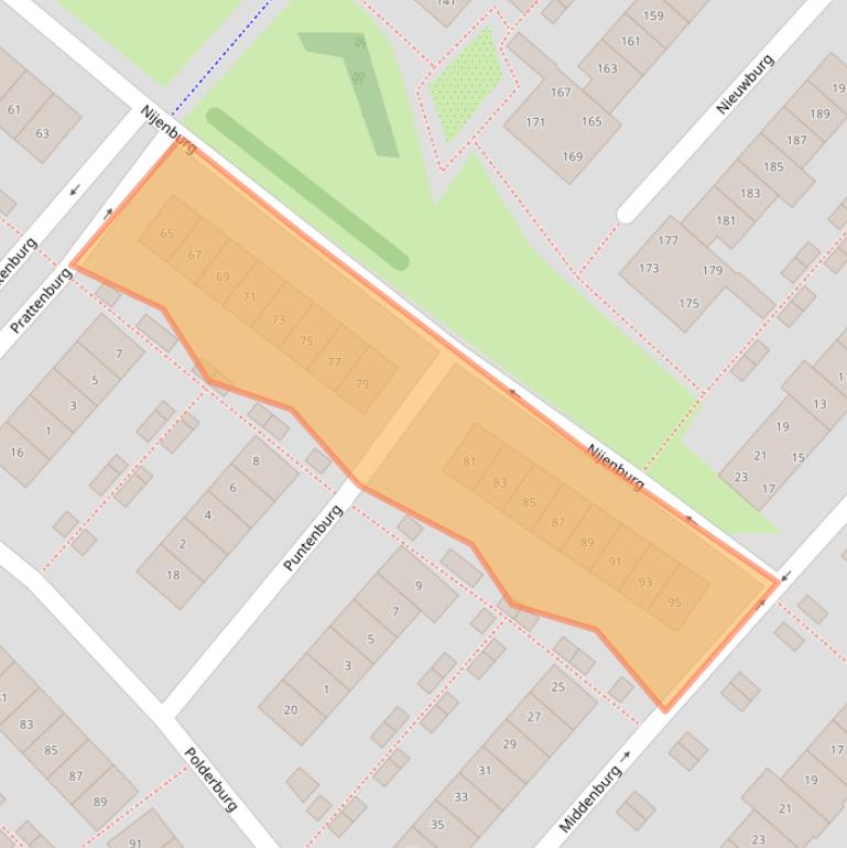 Kaart van postcodegebied 2135AM.