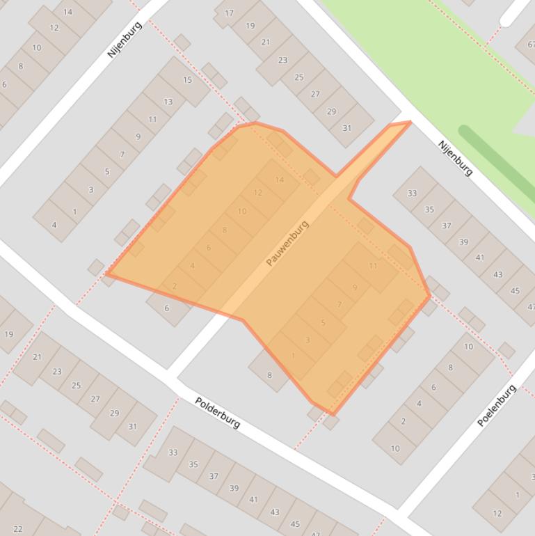 Kaart van postcodegebied 2135AN.