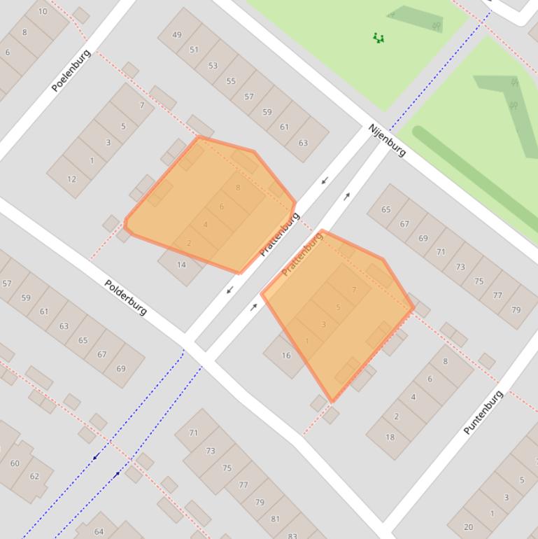 Kaart van postcodegebied 2135AR.