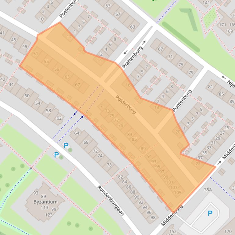 Kaart van postcodegebied 2135AV.