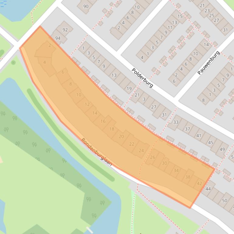 Kaart van postcodegebied 2135AW.