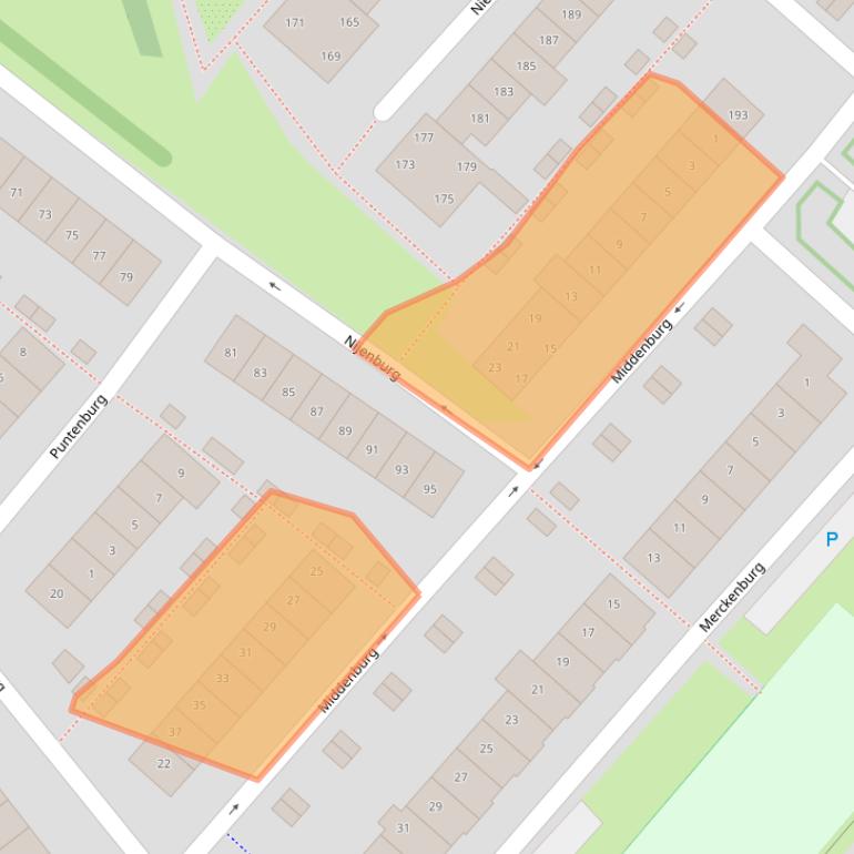 Kaart van postcodegebied 2135AZ.