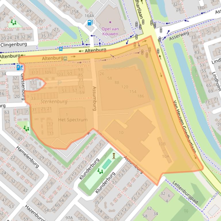 Kaart van postcodegebied 2135BA.