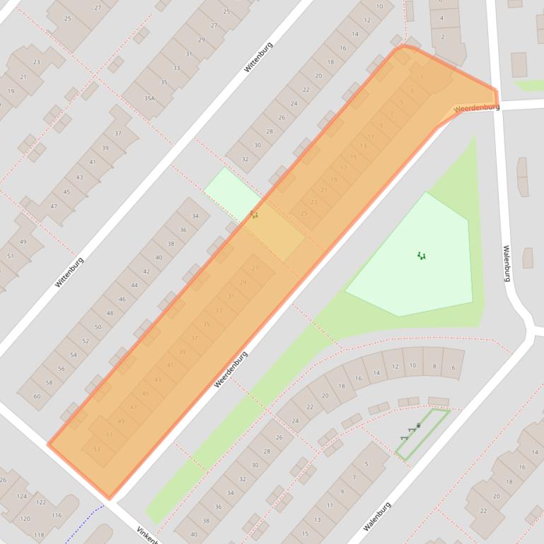 Kaart van postcodegebied 2135BE.
