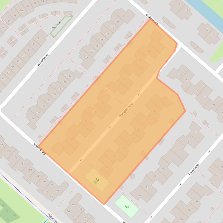 Kaart van postcodegebied 2135BJ.