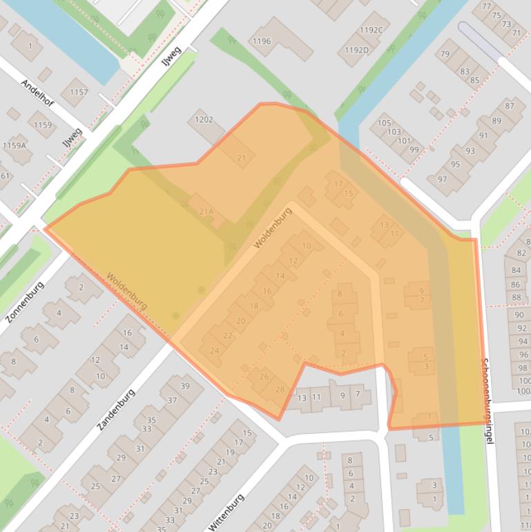 Kaart van postcodegebied 2135BL.