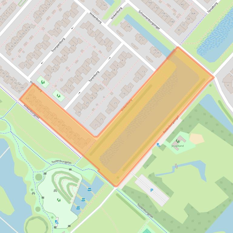 Kaart van postcodegebied 2135BN.