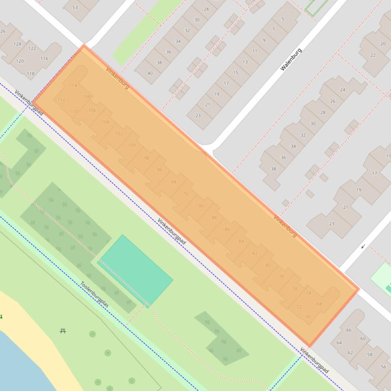 Kaart van postcodegebied 2135BP.