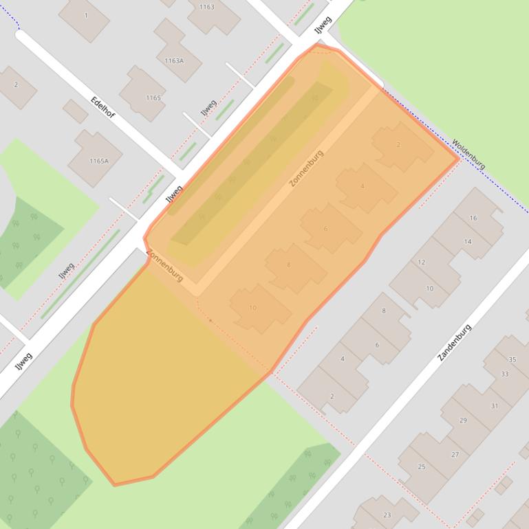 Kaart van postcodegebied 2135BS.