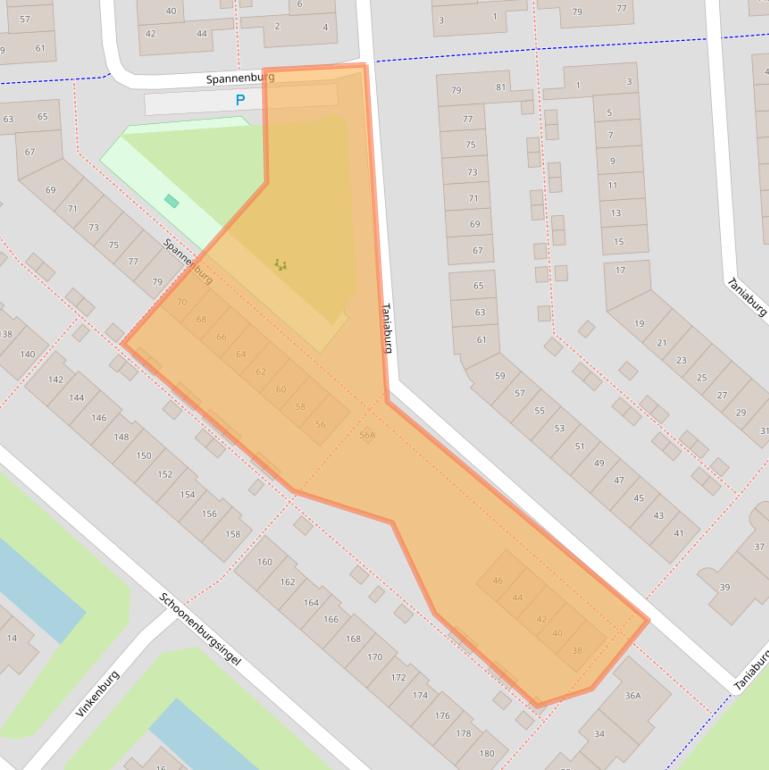 Kaart van postcodegebied 2135BZ.