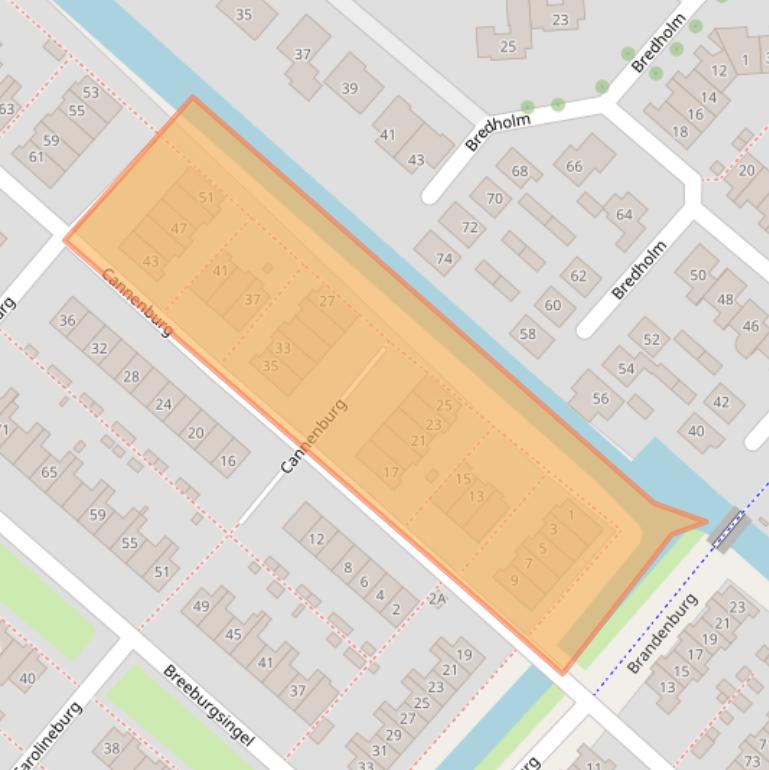 Kaart van postcodegebied 2135CD.