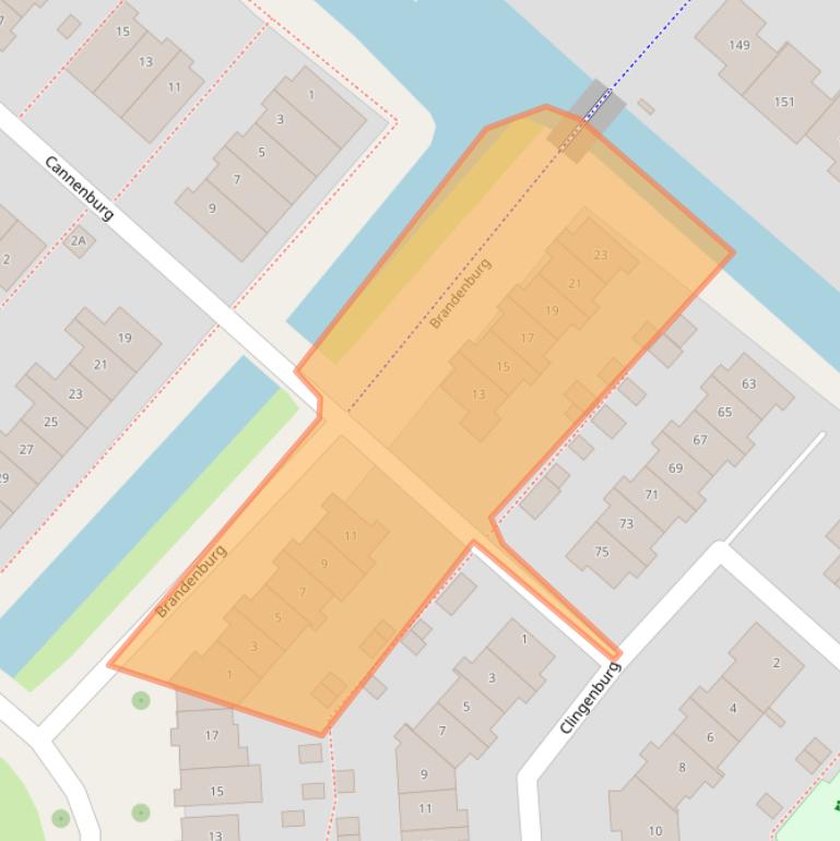 Kaart van postcodegebied 2135CJ.