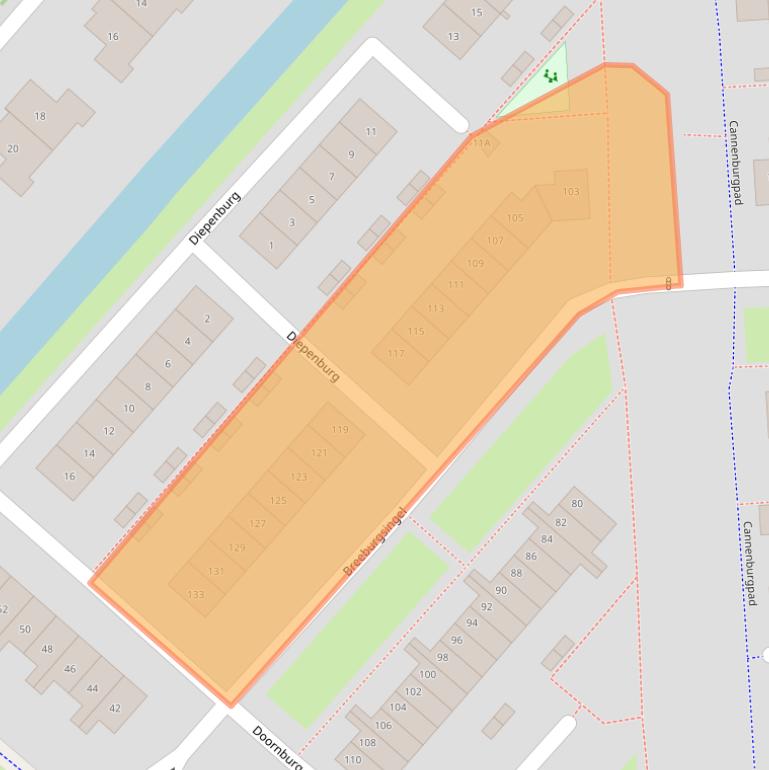 Kaart van postcodegebied 2135CM.