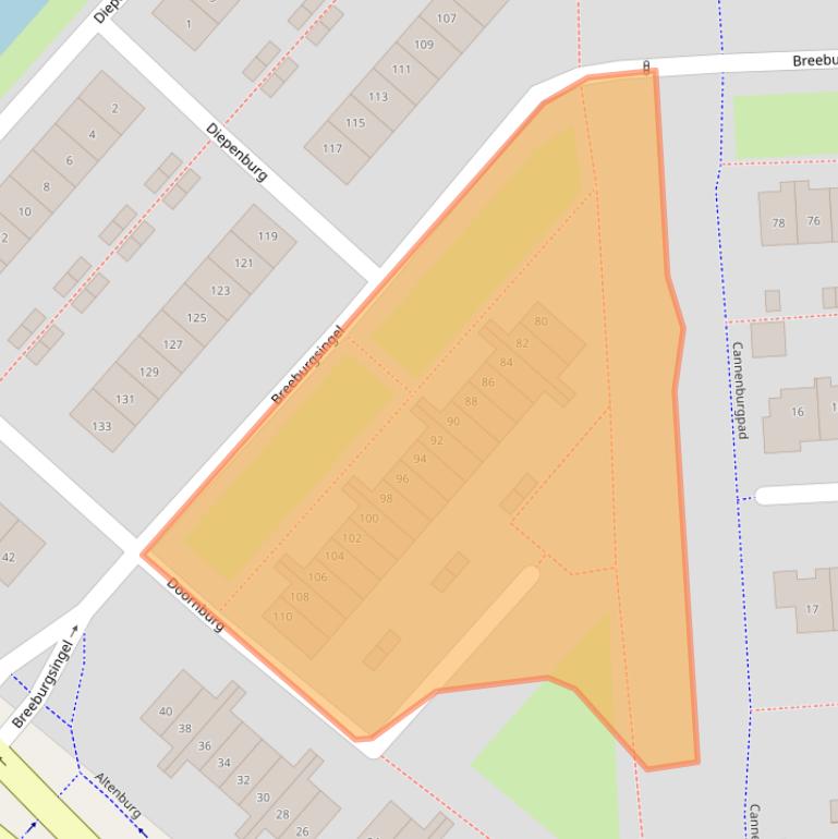 Kaart van postcodegebied 2135CR.