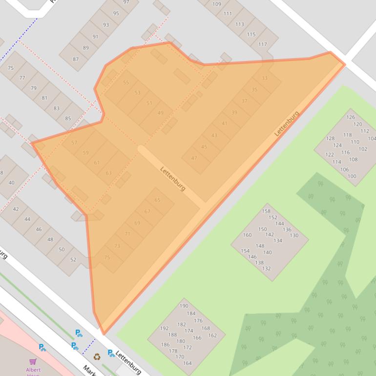 Kaart van postcodegebied 2135DE.