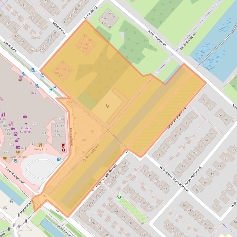 Kaart van postcodegebied 2135DJ.