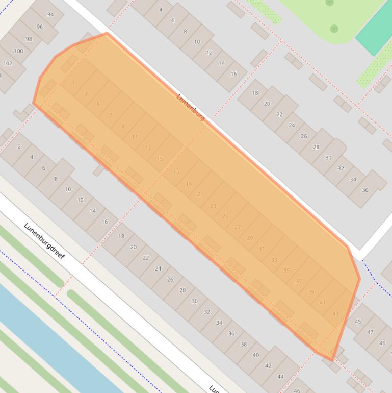 Kaart van postcodegebied 2135DT.