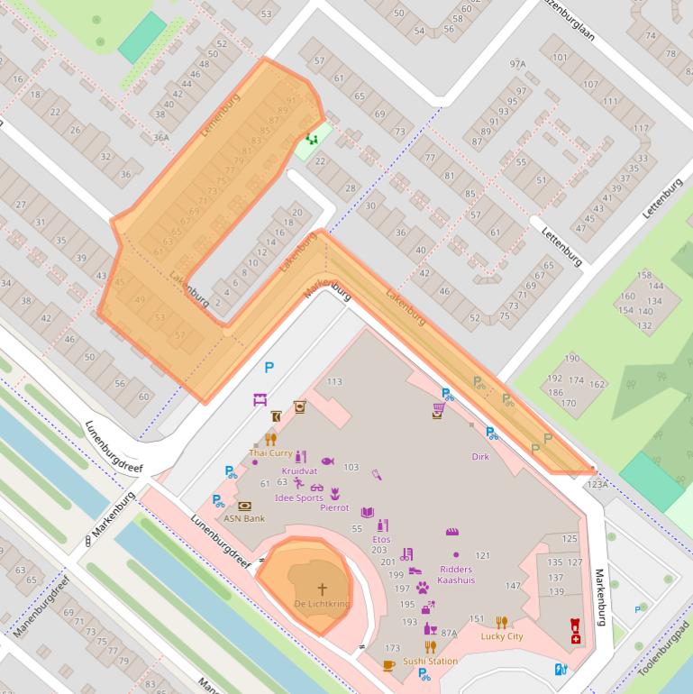 Kaart van postcodegebied 2135DV.