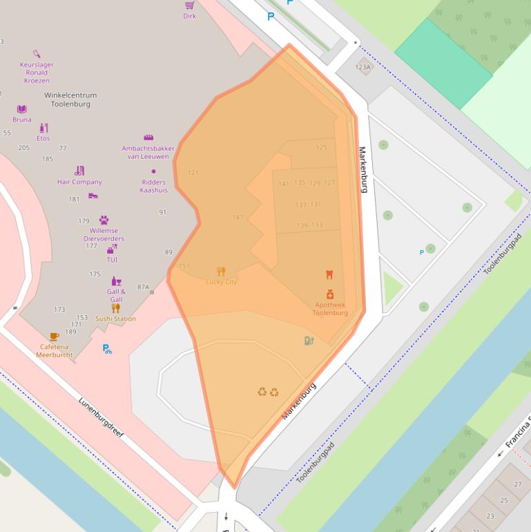 Kaart van postcodegebied 2135DX.