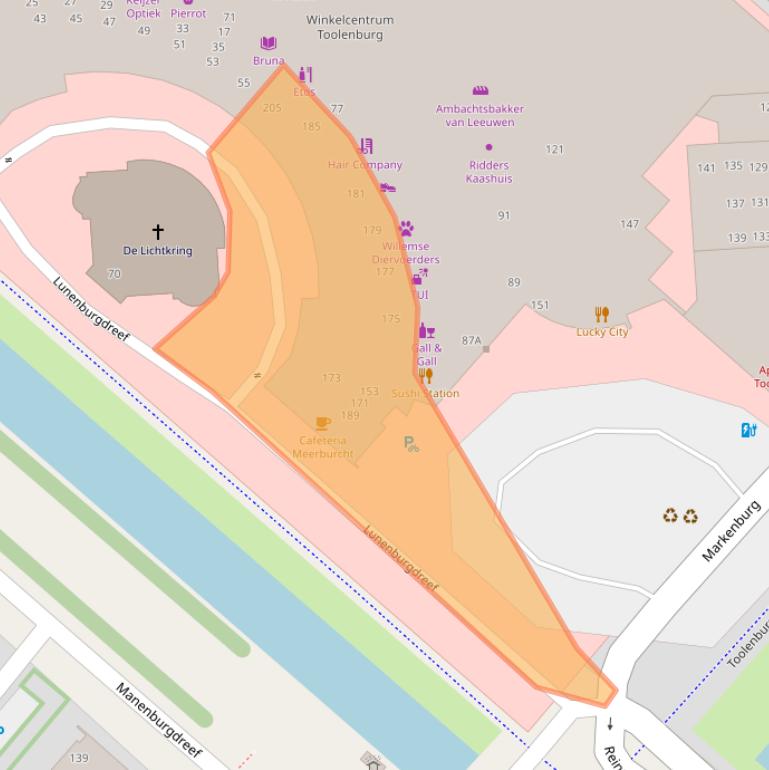 Kaart van postcodegebied 2135DZ.