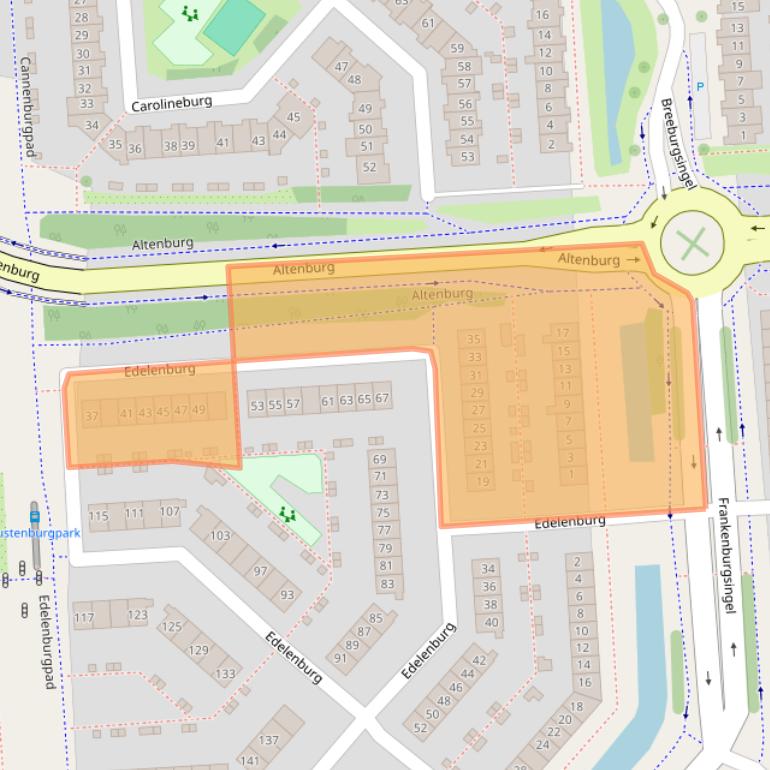 Kaart van postcodegebied 2135EA.