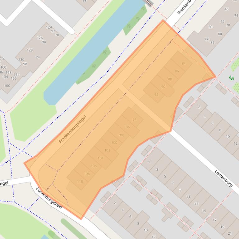 Kaart van postcodegebied 2135EK.