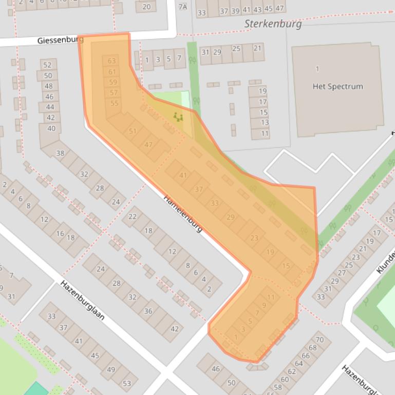 Kaart van postcodegebied 2135EP.