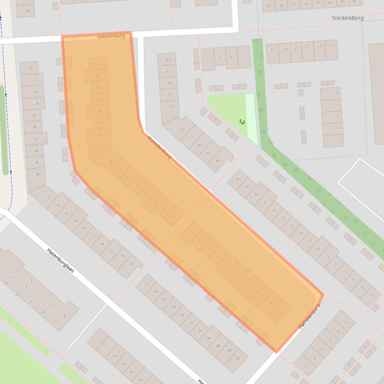Kaart van postcodegebied 2135ER.