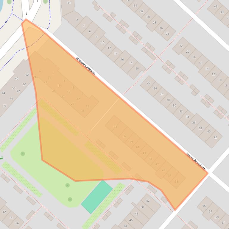 Kaart van postcodegebied 2135EW.