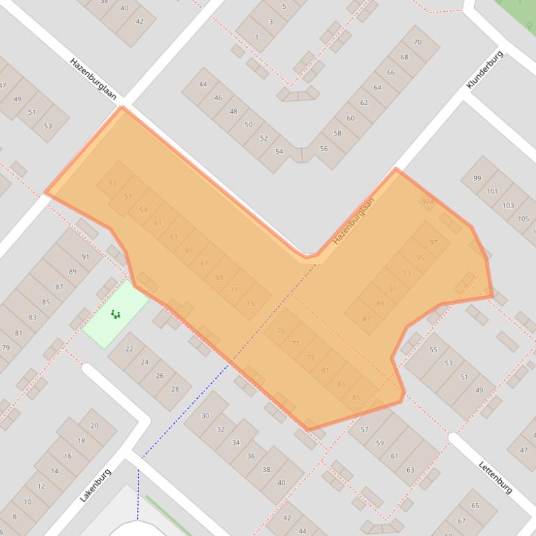 Kaart van postcodegebied 2135EX.